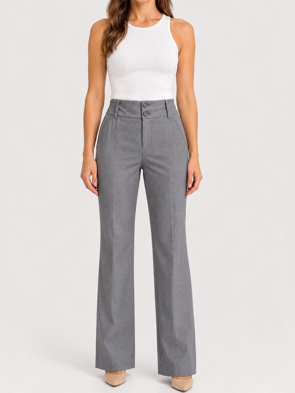 Banana Republic Martin Gray Wool Blend Lined Dress Pants Size 4 Classic Workwear